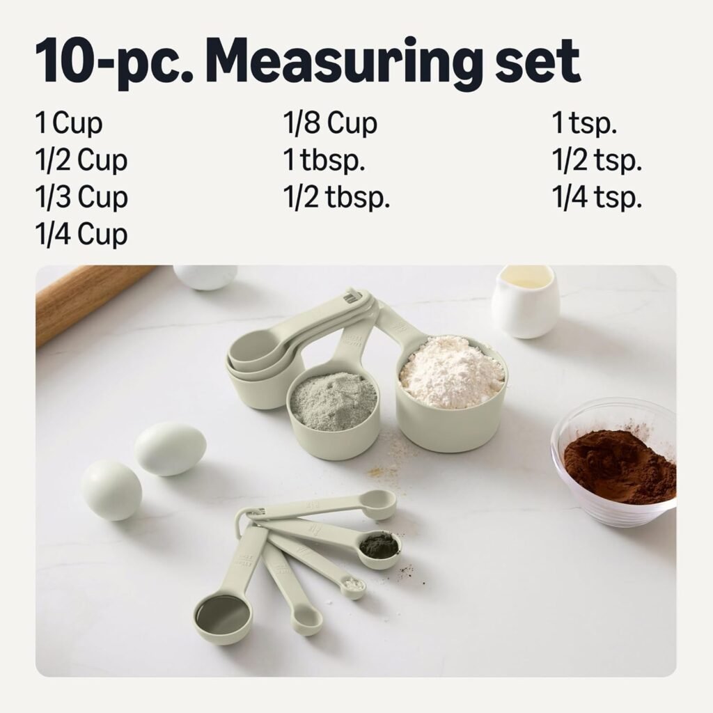 Amazon Basics Measuring Cups and Spoons, 10-Piece Set, Dishwasher-Safe, Linen Gray 3 71NbDEyCMcL. AC SL1500 KnewKitchen – Your Guide to Small Kitchen & Home Essentials