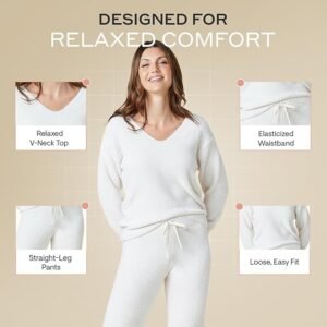 Softies Marshmallow V Neck Lounge Set for Women Ultra Soft 2 Piece