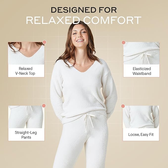 Softies Marshmallow V Neck Lounge Set for Women Ultra Soft 2 Piece