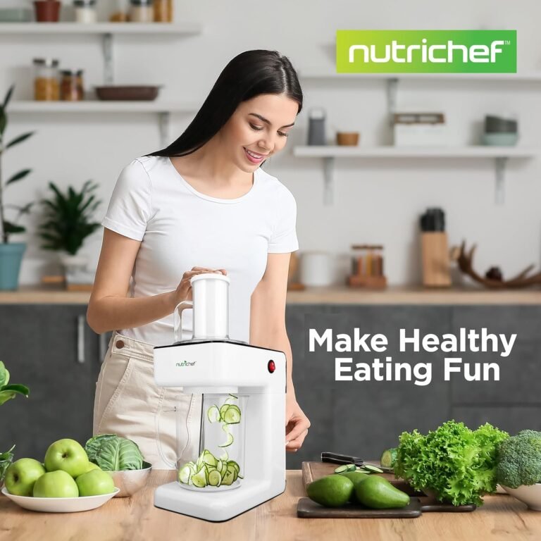 NutriChef 3-in-1 Electric Vegetable Chopper, Spiralizer & Salad Maker – Efficient Fruit Cutter & Spiral Shredder Machine 1 NutriChef 3-in-1 Electric Vegetable Chopper, Spiralizer, and Salad Maker - Fruit Cutter, Spiral Shredder Machine