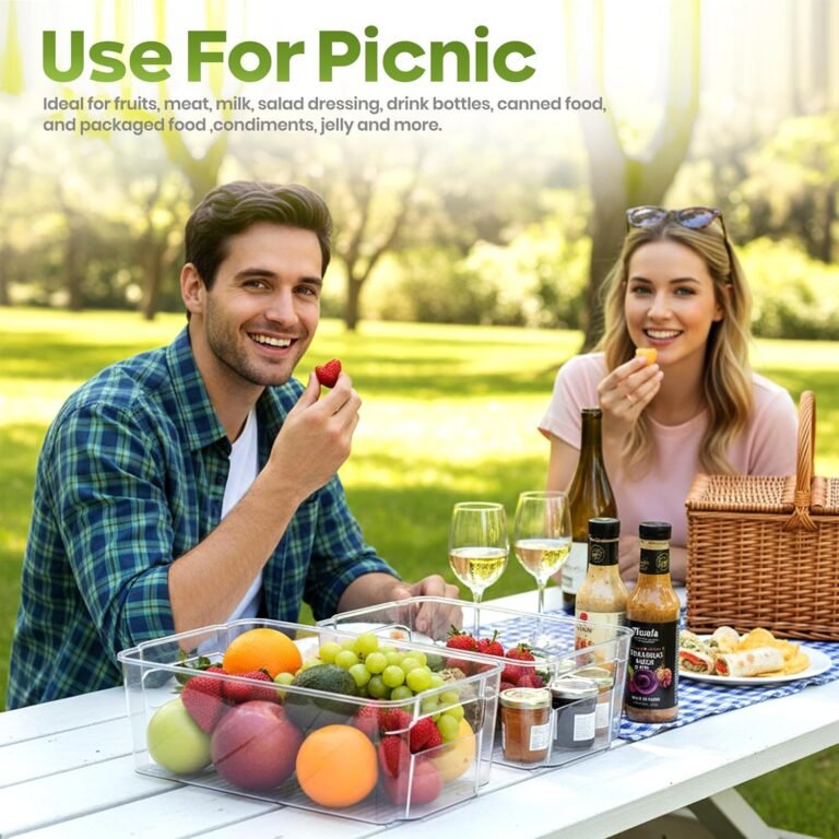 Utopia Home - Fridge & Refrigerator Organizer Bins (8 PacK) 4 Utopia Home - Fridge & Refrigerator Organizer Bins (8 Pack), Clear Stackable Durable Plastic Storage Containers with Easy Grip Handles for Pantry, Kitchen Cabinets & Countertops